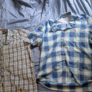 U.S. Polo Assn. Blue and White Plaid Men's Shirt